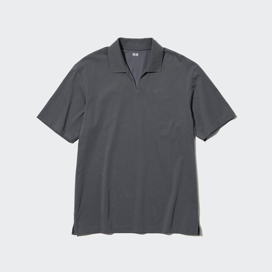 polo da uomo uniqlo airism skipper collar grigia