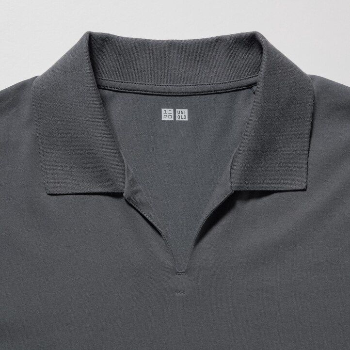 polo da uomo uniqlo airism skipper collar grigia