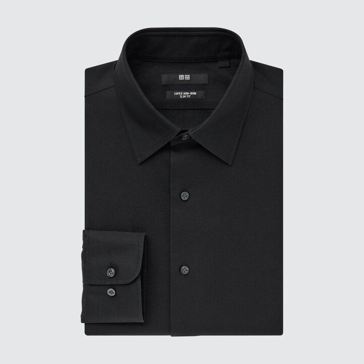 camicia uniqlo super non iron slim fit da uomo con colletto normale bianca