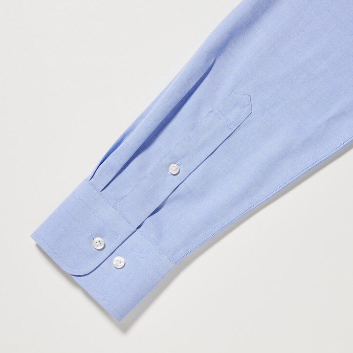 camicia da uomo uniqlo super non iron slim fit con colletto regolare nera