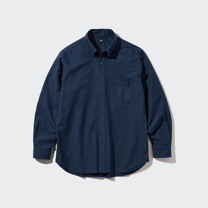 camicie da uomo uniqlo regular fit oxford con colletto regolare bianche