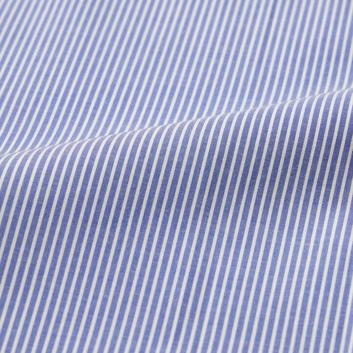 camicie da uomo uniqlo easyre stretch slim fit a righe con colletto semi-cutaway blu