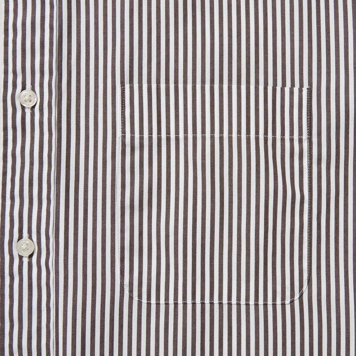 camicie da uomo uniqlo in cotone extra fine arancione vestibilità regolare a righe con colletto abbottonato