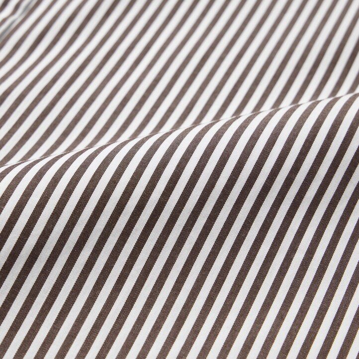 camicie da uomo uniqlo in cotone extra fine arancione vestibilità regolare a righe con colletto abbottonato