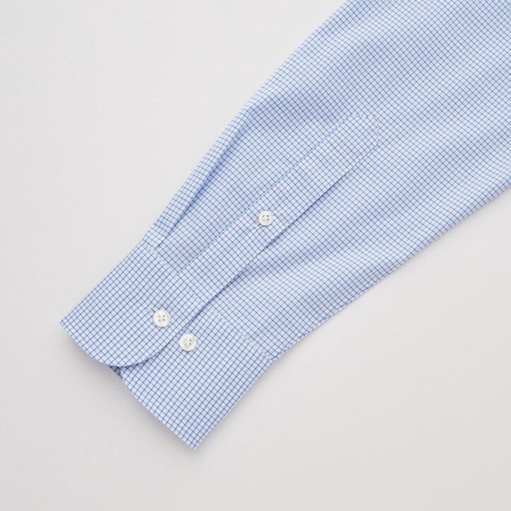 camicie da uomo uniqlo easyre stretch slim fit a quadri con colletto semi-cutaway