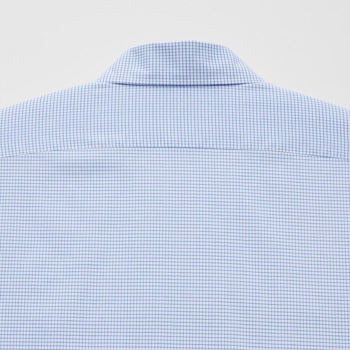 camicie da uomo uniqlo easyre stretch slim fit a quadri con colletto semi-cutaway