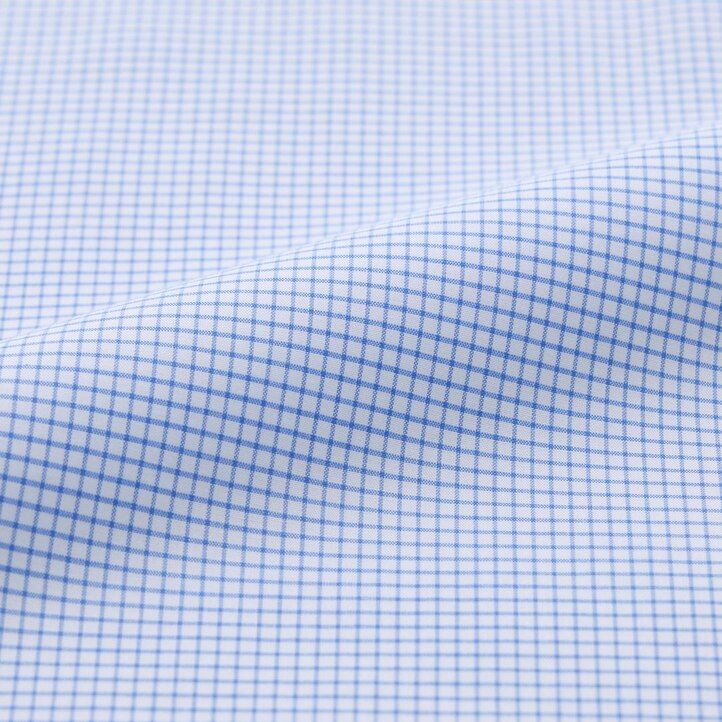 camicie da uomo uniqlo easyre stretch slim fit a quadri con colletto semi-cutaway