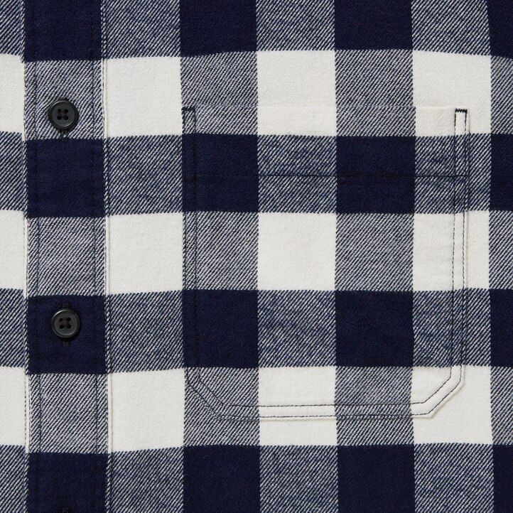camicie da uomo uniqlo in flanella con colletto classico vestibilità regolare bianche