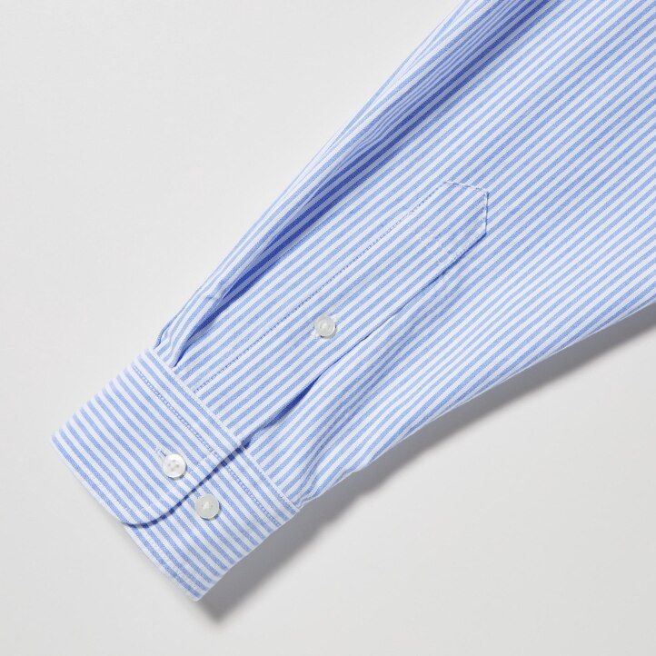 camicie da uomo uniqlo regular fit a righe oxford grigie