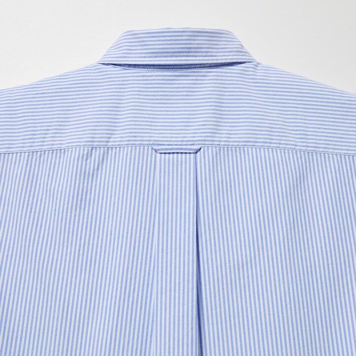 camicie da uomo uniqlo regular fit a righe oxford grigie