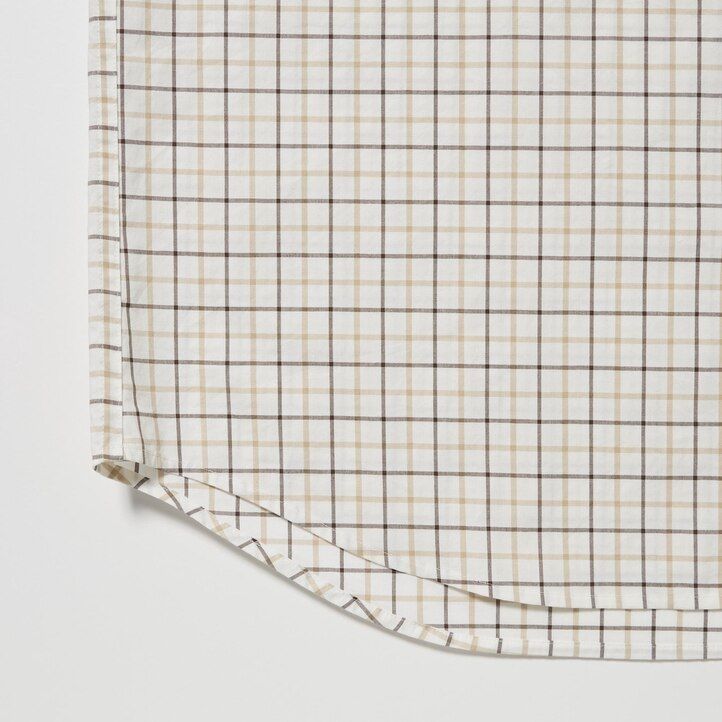 camicie da uomo uniqlo in cotone extra fine vestibilità regolare a quadri con colletto abbottonato bianche