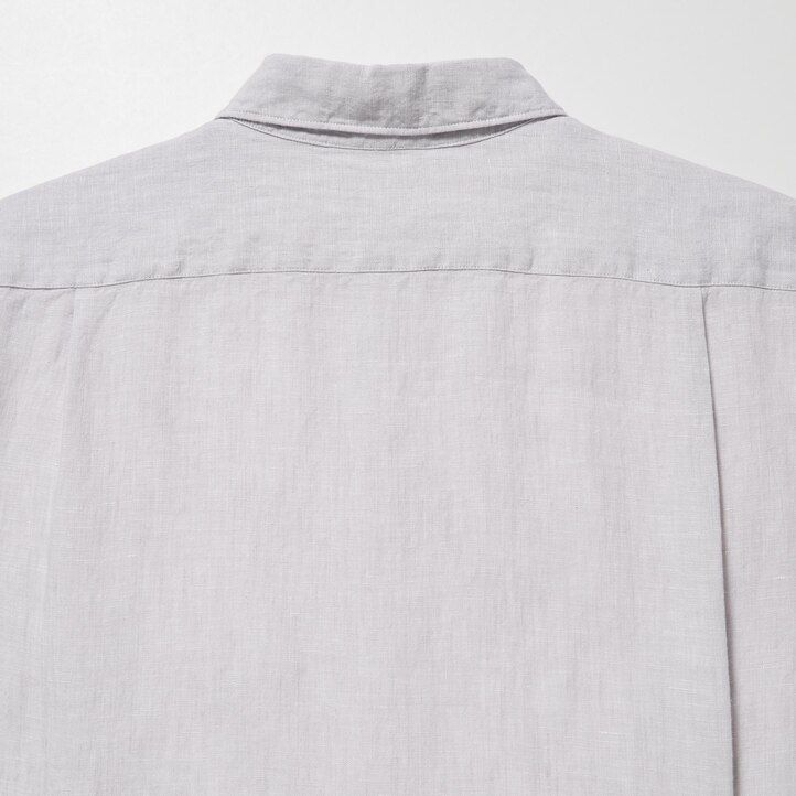uniqlo 100 lino premium regular fit-shirt colletto regolare camicie da uomo verde chiaro