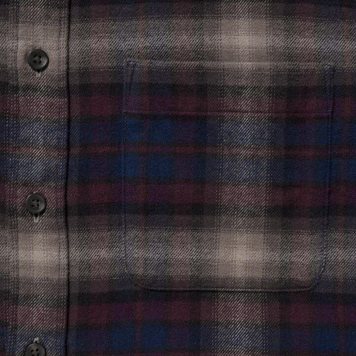 camicie da uomo uniqlo in flanella con colletto regolare e vestibilità regolare bordeaux