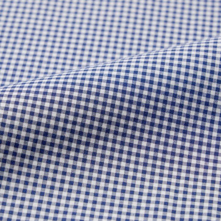 camicie da uomo uniqlo in cotone extra fine con maniche corte blu