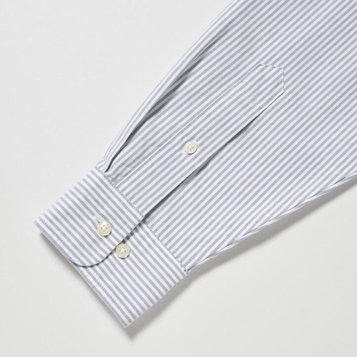 camicie da uomo uniqlo regular fit a righe oxford con colletto regolare