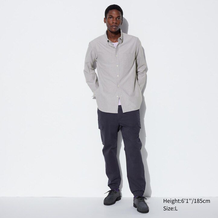 camicie da uomo uniqlo slim fit oxford blu