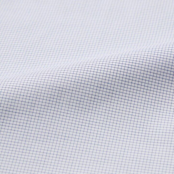 camicie da uomo uniqlo easyre stretch slim fit a quadri con colletto semi-cutaway blu