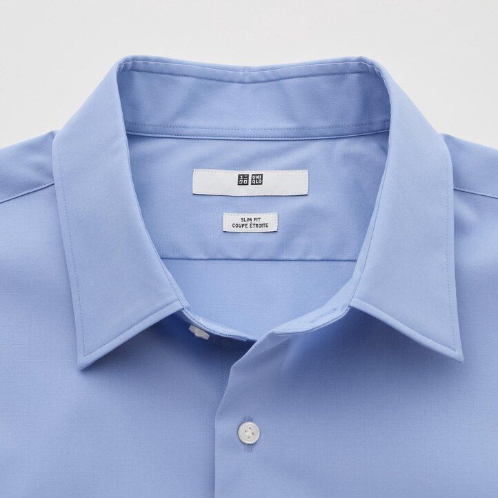 camicia da uomo uniqlo easyre broadcloth stretch slim fit con colletto normale bianca