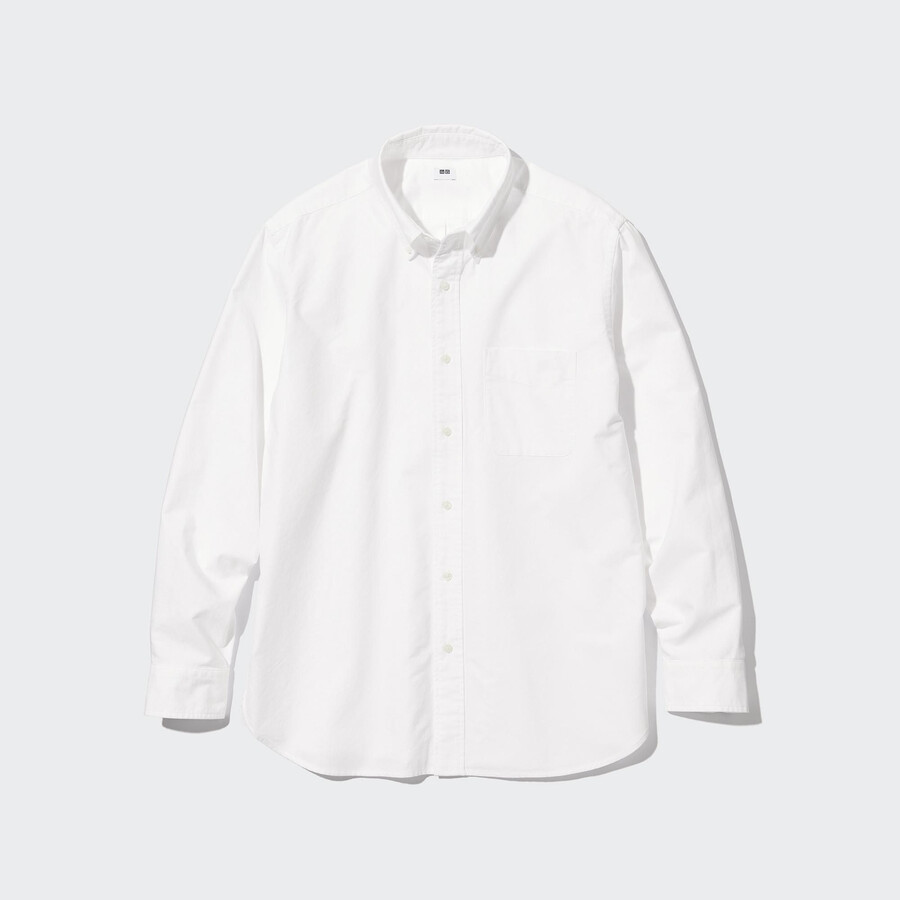 camicie oxford uniqlo regular fit da uomo bianche