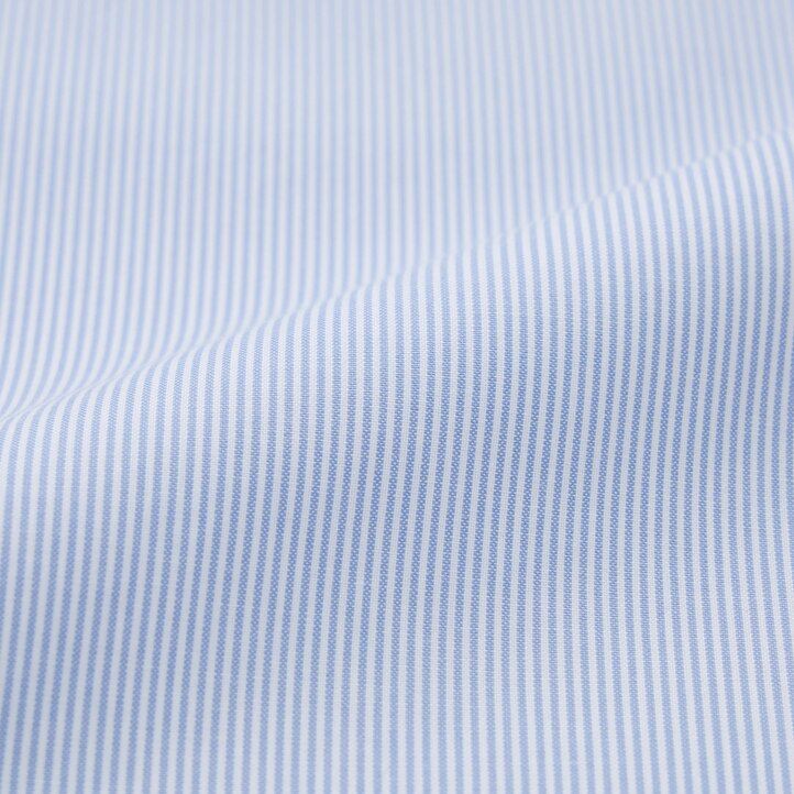 camicie da uomo uniqlo super non iron slim fit a righe con colletto semi-cutaway blu