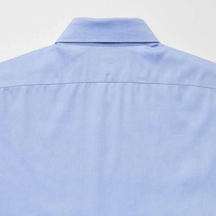 camicia da uomo uniqlo super non iron slim fit nera con colletto semi-cutaway