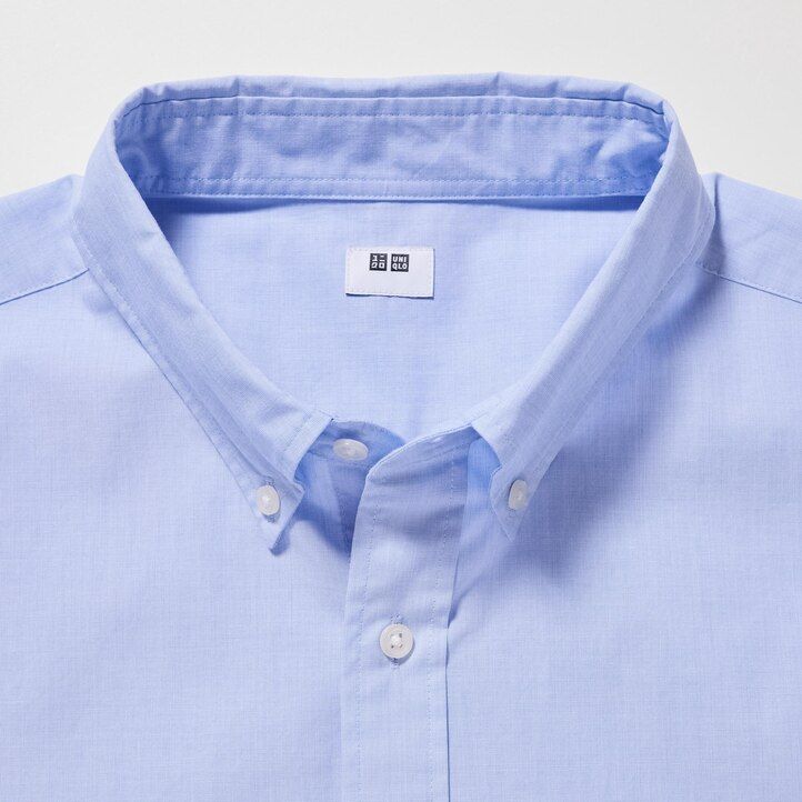 camicie da uomo uniqlo in cotone extra fine con maniche in tela bianca