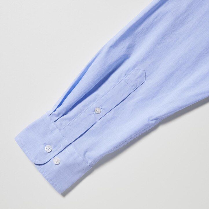 camicie da uomo uniqlo in cotone extra fine con maniche in tela bianca
