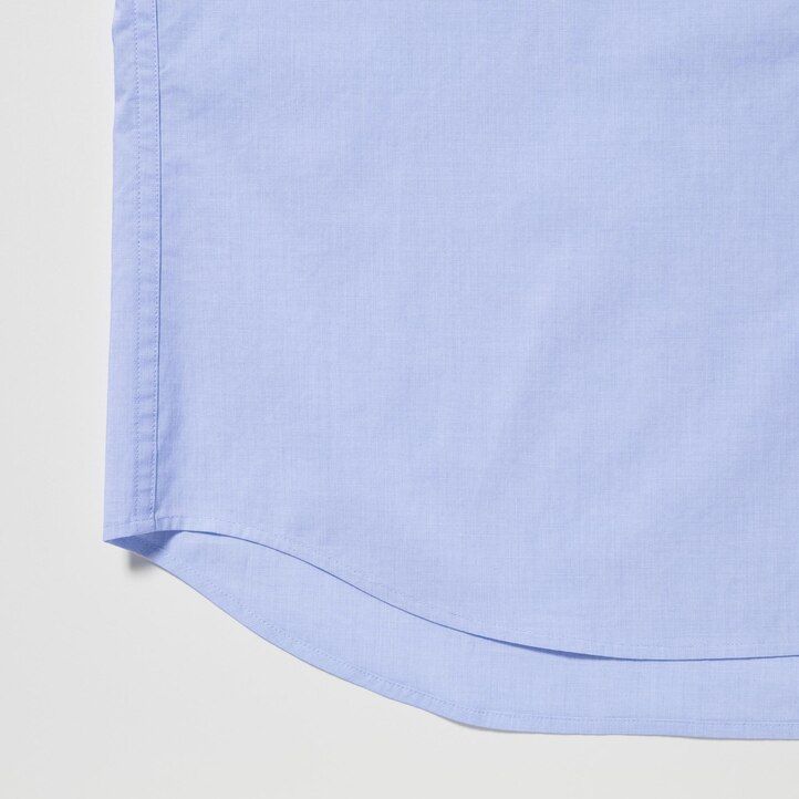 camicie da uomo uniqlo in cotone extra fine con maniche in tela bianca
