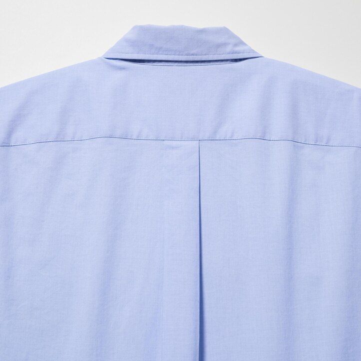 camicie da uomo uniqlo in cotone extra fine con maniche in tela bianca