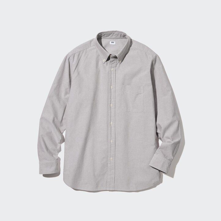 camicie da uomo uniqlo regular fit oxford con colletto abbottonato bianche