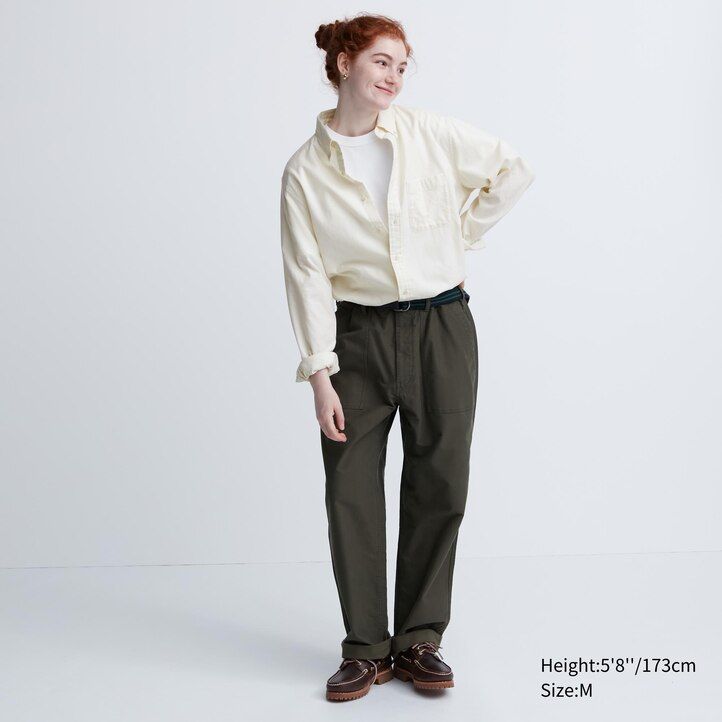 camicie da uomo uniqlo flannel regular fit olive