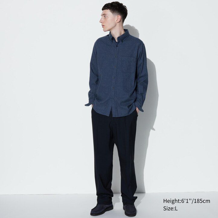camicie da uomo uniqlo flannel regular fit olive