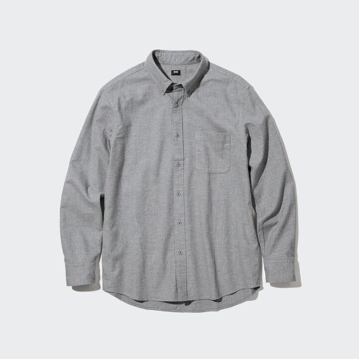 camicie da uomo uniqlo flannel regular fit olive