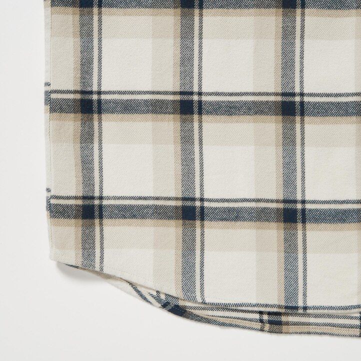 camicie da uomo uniqlo in flanella con colletto regolare vestibilità regolare beige