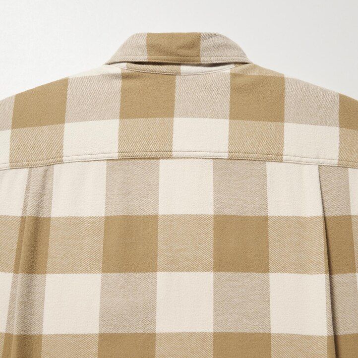 camicie a quadri in flanella uniqlo da uomo beige