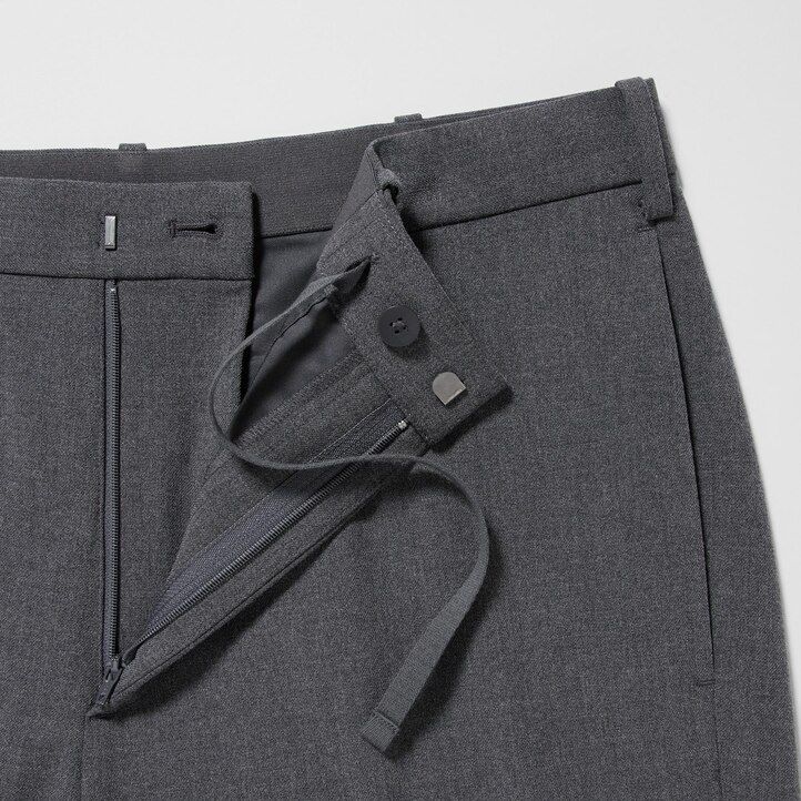 abiti eleganti uniqlo da uomo in lana alla caviglia blu navy