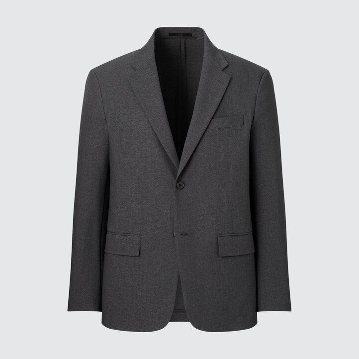 abiti da uomo uniqlo airsense ultraleggeri in lana effetto lana grigio scuro