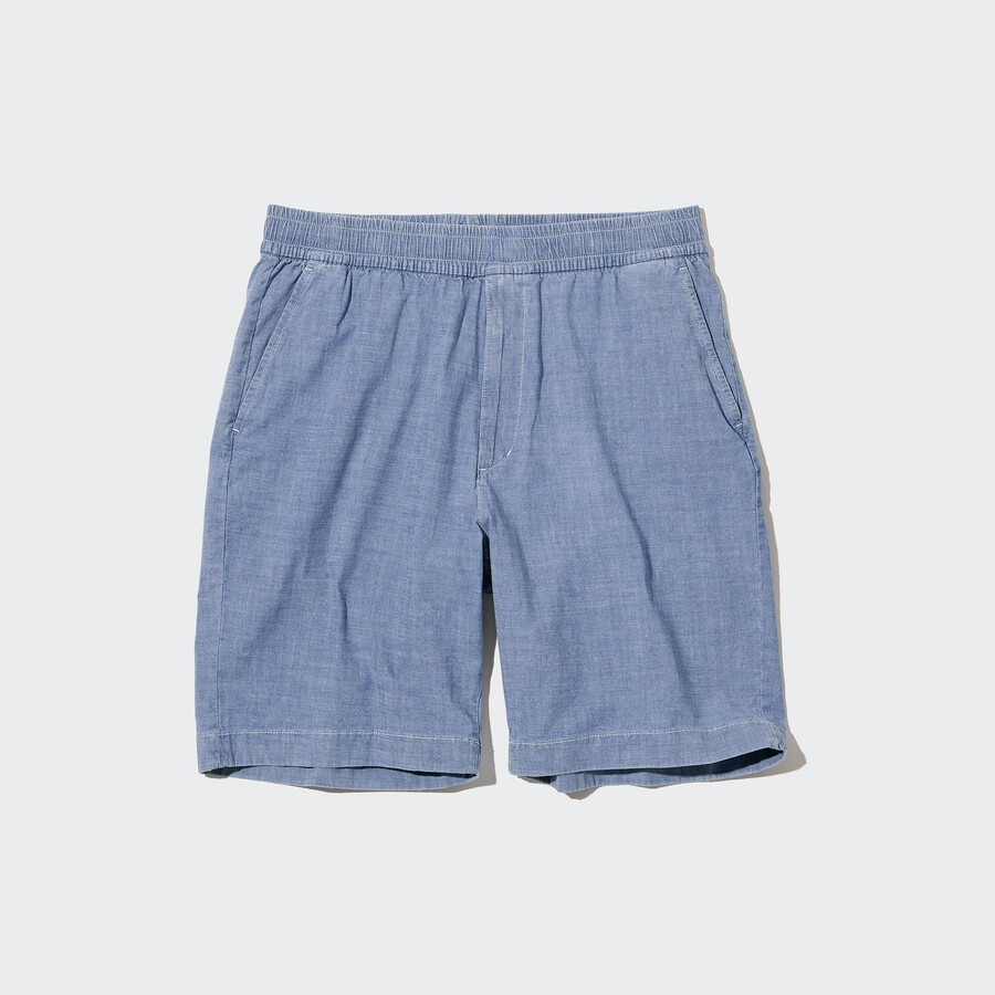 pantaloni uniqlo chambray stretch easys da uomo blu