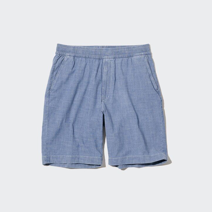 pantaloni uniqlo chambray stretch easys da uomo blu