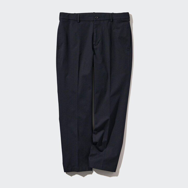pantaloni uniqlo smart cotton bianchi da uomo alla caviglia