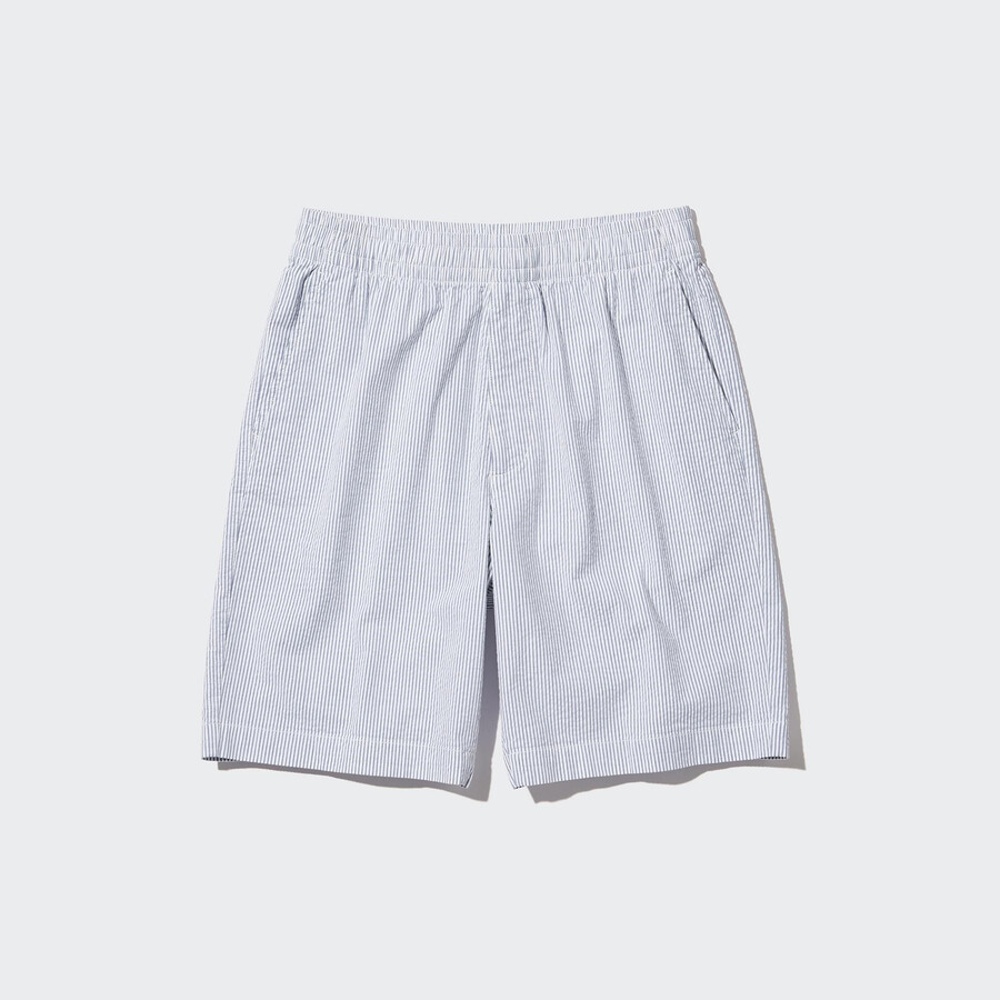pantaloni da uomo uniqlo dry stretch seersucker easys blu