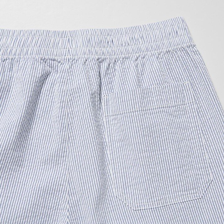 pantaloni da uomo uniqlo dry stretch seersucker easys blu