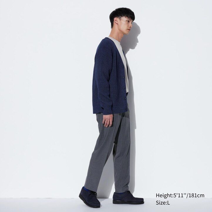 pantaloni da uomo uniqlo smart gunclub a quadri grigi lunghi fino alla caviglia