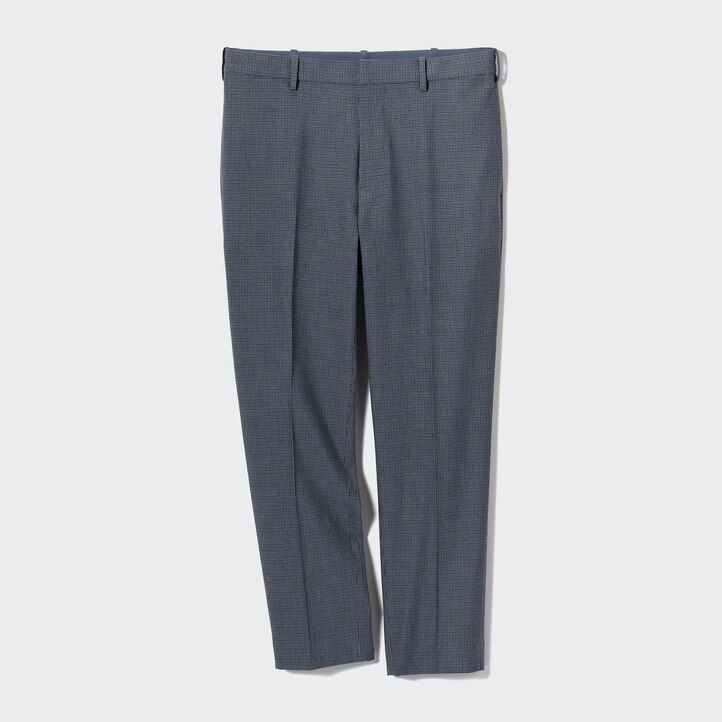 pantaloni da uomo uniqlo smart gunclub a quadri grigi lunghi fino alla caviglia