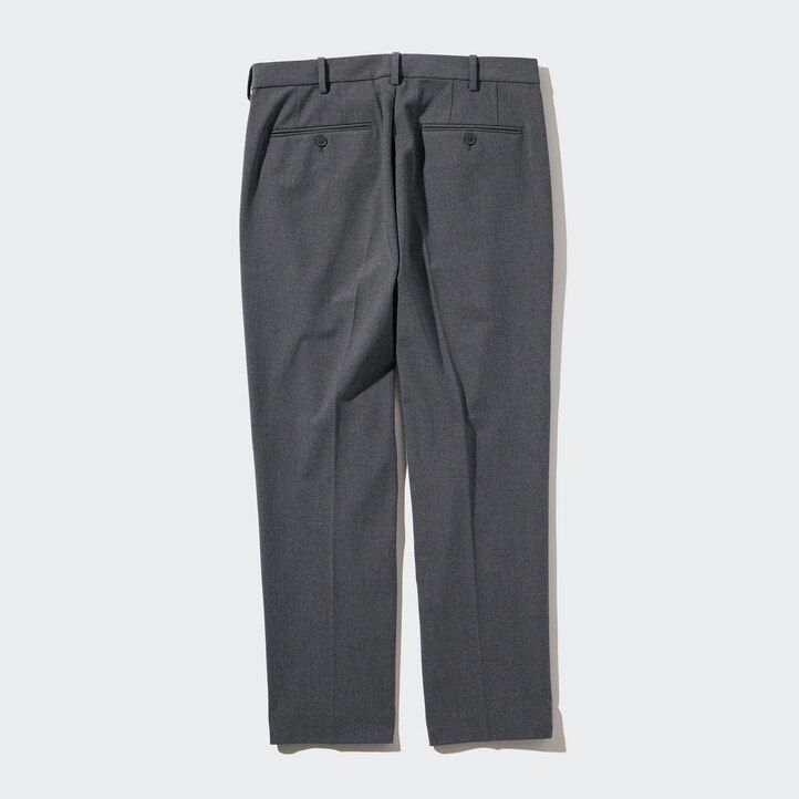 pantaloni da uomo uniqlo smart wool like alla caviglia grigi