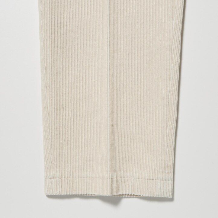 pantaloni uniqlo smart in velluto a coste da uomo lunghezza alla caviglia beige