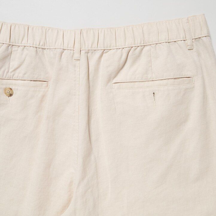 pantaloni uniqlo in misto lino oliva da uomo vestibilità comoda