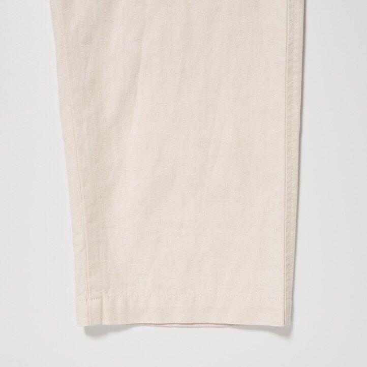 pantaloni uniqlo in misto lino oliva da uomo vestibilità comoda