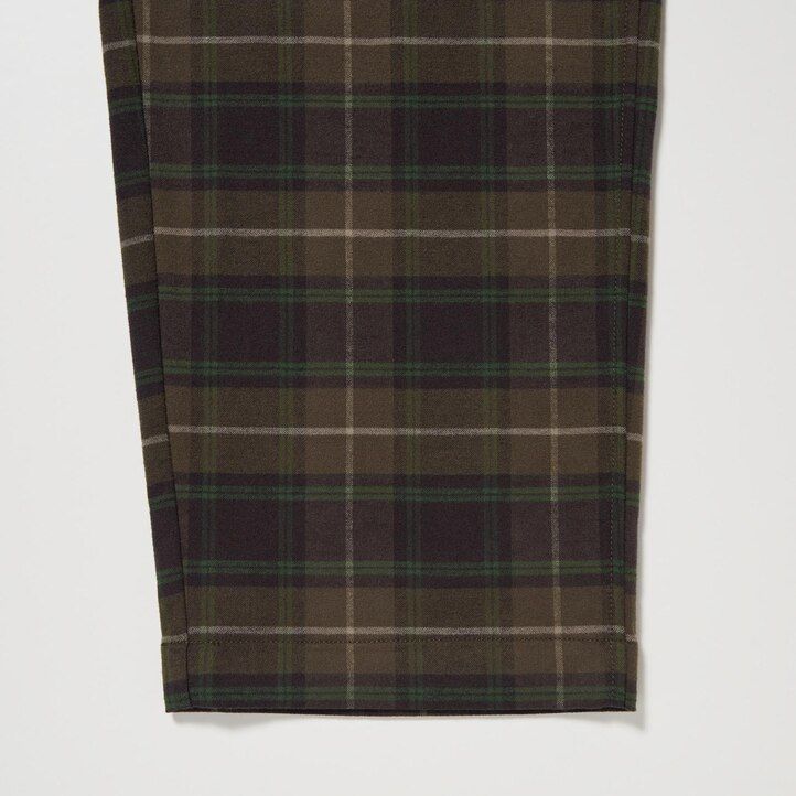 pantaloni uniqlo flannel easy patterned da uomo lunghezza alla caviglia colore marrone scuro