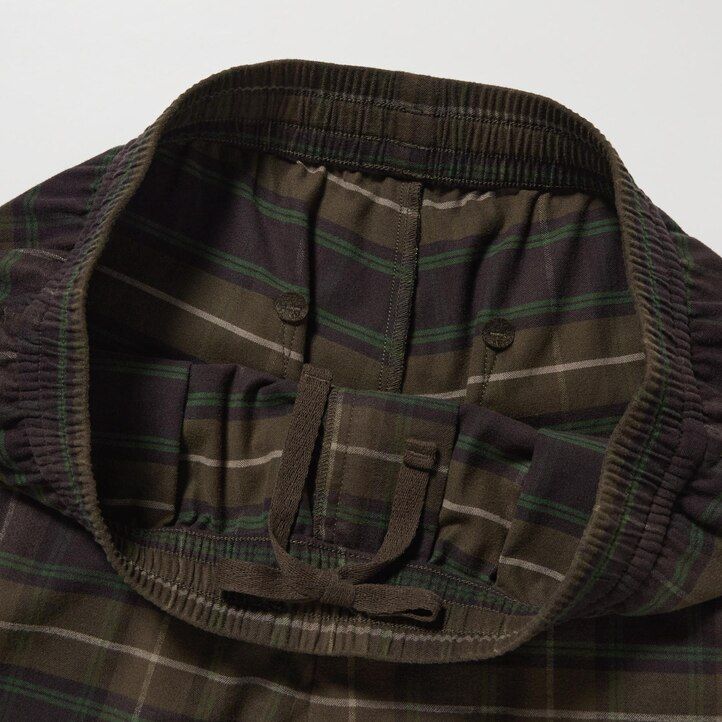 pantaloni uniqlo flannel easy patterned da uomo lunghezza alla caviglia colore marrone scuro